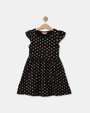 polka pattern a-line dress