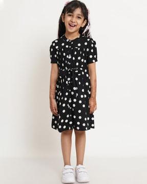 polka-dot a-line dress