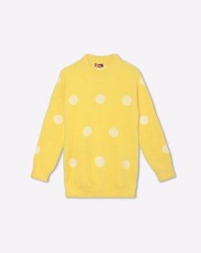 polka-dot crew-neck sweater