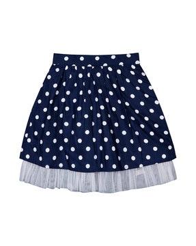 polka-dot flared skirt with elasticated waist