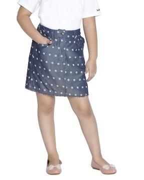 polka-dot pattern a-line skirt