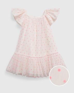 polka-dot print a-line dress with bloomer