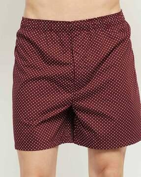 polka-dot print boxers with elasticated waist