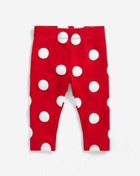 polka-dot print leggings with elasticated waist