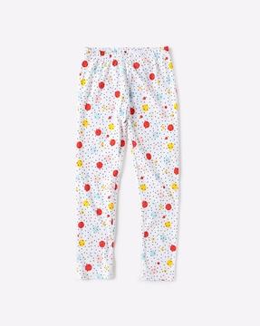 polka-dot print leggings with elasticated waistband