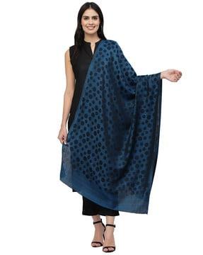 polka-dot print modal shawl