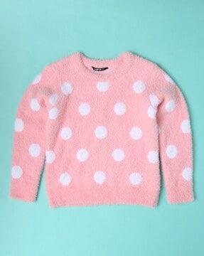 polka-dot print regular fit sweater