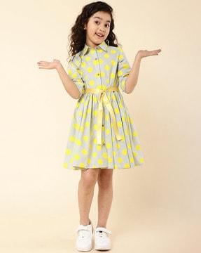 polka-dot shirt dress