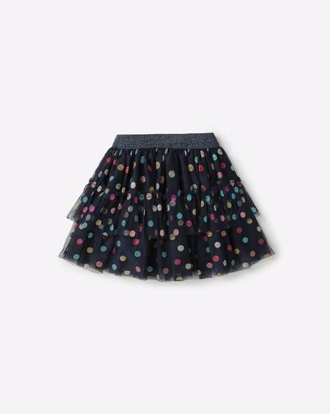 polka-dot tiered skirt