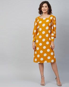 polka-dot a-line dress