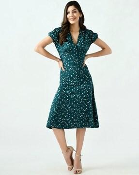 polka-dot a-line dress