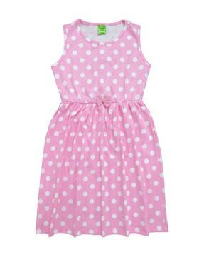 polka-dot a-line dress