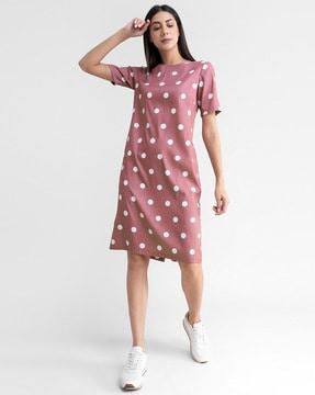 polka-dot a-line dress