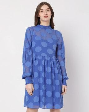 polka-dot a-line dress