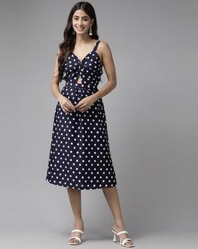 polka-dot a-line dress