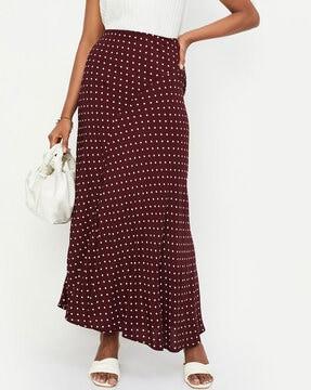 polka-dot a-line skirt with elasticated waistband