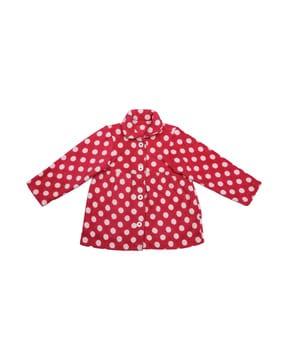 polka-dot button-down sweater dress
