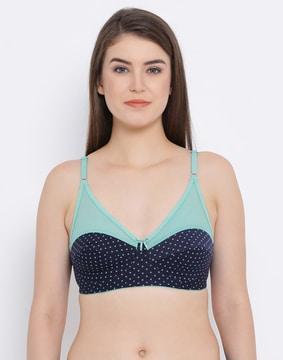 polka-dot cotton bra