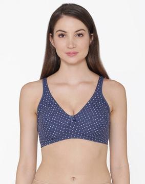 polka-dot cotton bra