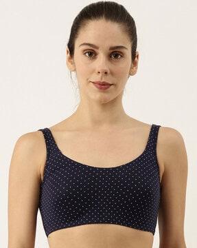 polka-dot cotton bra