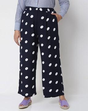 polka-dot high-rise pant