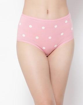 polka-dot hipster panties with stitched detail