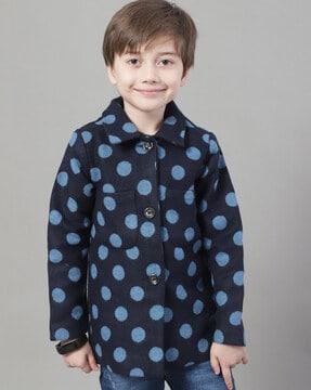 polka-dot jacket with flap pockets