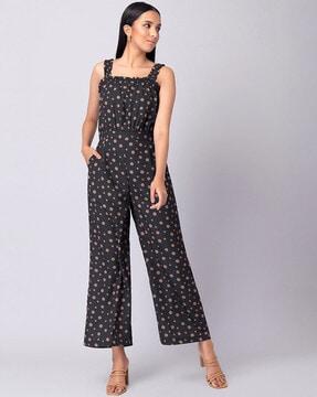 polka-dot jumpsuit with insert pocket