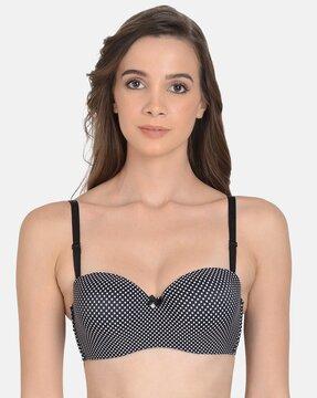 polka-dot lightly-padded bra