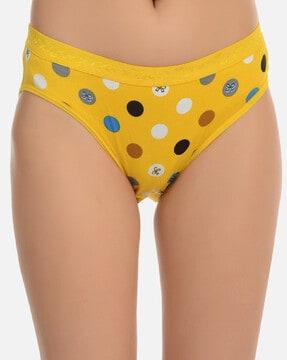 polka-dot mid-rise panties