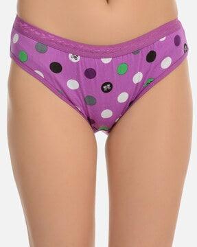 polka-dot mid-rise panties