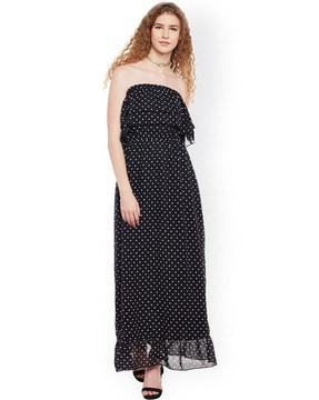 polka-dot pattern gown