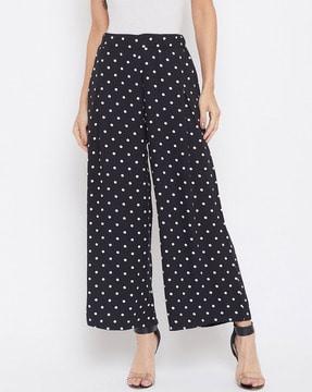 polka-dot pattern straight fit culottes