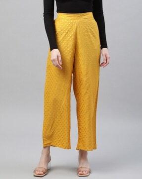 polka-dot patterned palazzos