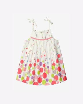 polka-dot print a-line dress