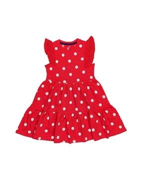 polka dot print a-line dress