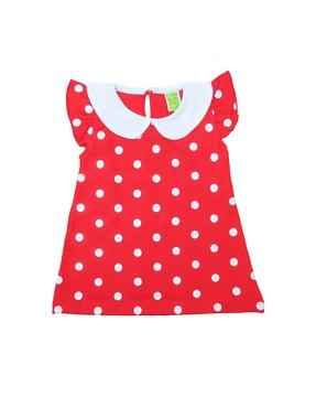 polka-dot print a-line dress