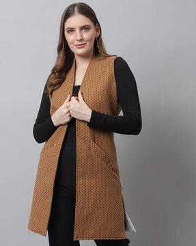 polka-dot print blouson coat