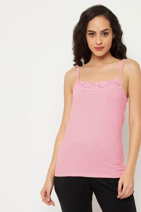 polka dot print camisole in soft pink - cotton - pink