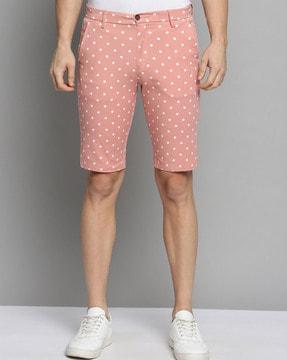 polka-dot print city shorts with insert pockets