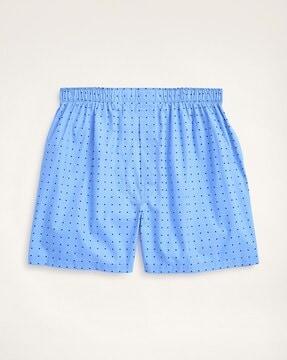 polka-dot print cotton broadcloth boxers