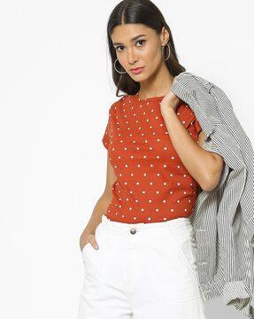 polka-dot print crew-neck t-shirt