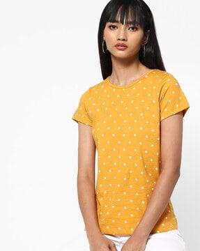 polka-dot print crew-neck t-shirt