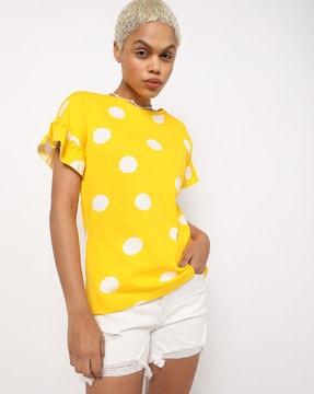 polka-dot print crew-neck t-shirt