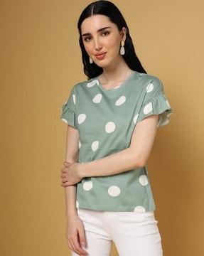 polka-dot print crew-neck t-shirt