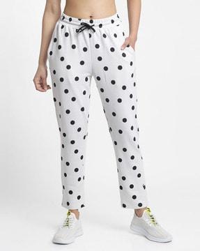 polka-dot print elasticated waistband joggers