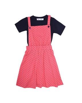 polka-dot print fit & flare dress