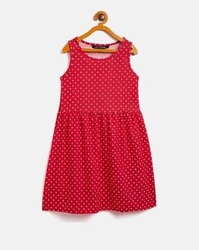 polka-dot print fit & flare dress