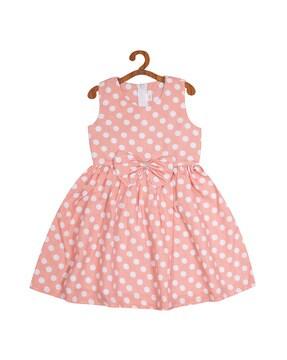 polka-dot print fit & flare dress