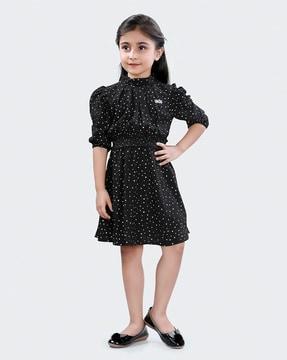 polka-dot print fit & flare dress